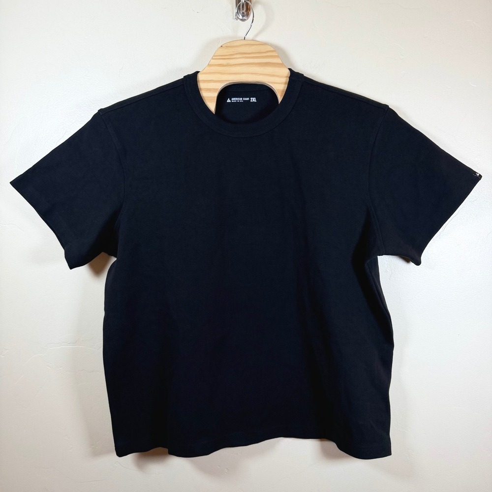 American Giant Men's Rib Tee 2XL Black Heavyweight Casual Workwear Classic NWOT - Picture 3 of 8